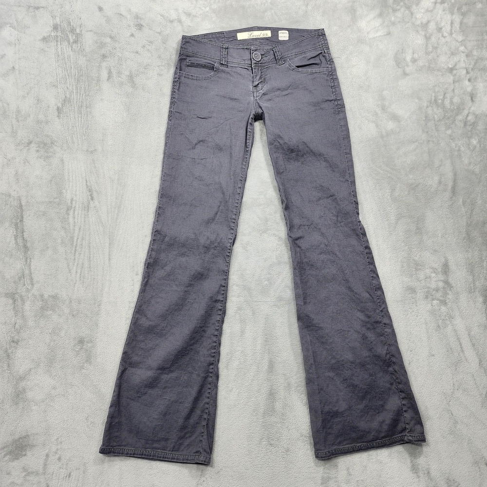 Level 99 Jeans Womens 25 Gray Mid Rise Newport Fitted Wide Leg Stretch Denim